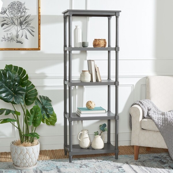 Odessa 5 Tier Bookcase - Grey - Safavieh - Image 2