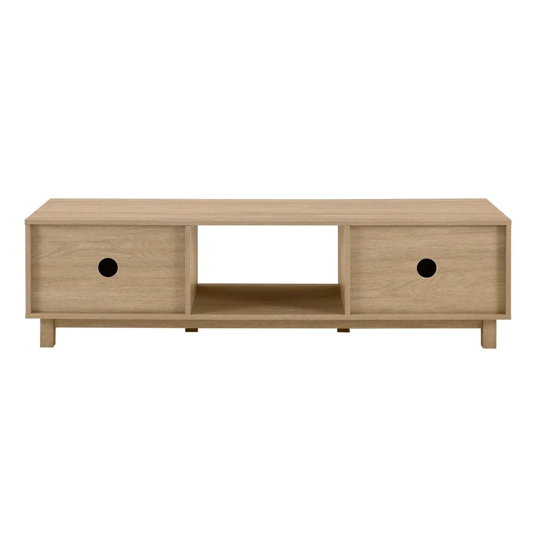 Reema Arundo Scandinavian Reeded TV Stand- Coastal Oak - Image 4