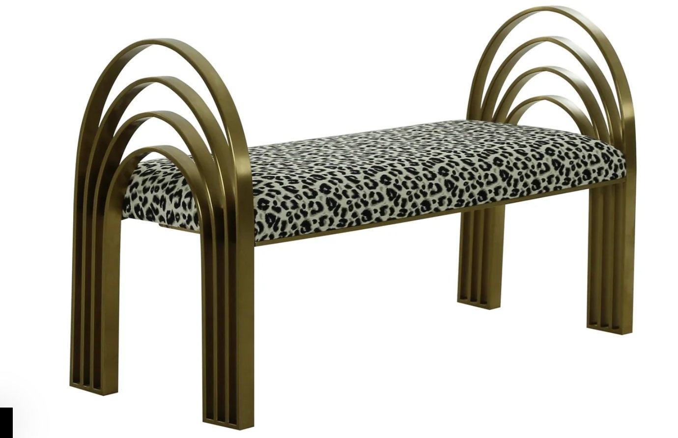 Mavis Leopard Print Velvet Bench - Image 0