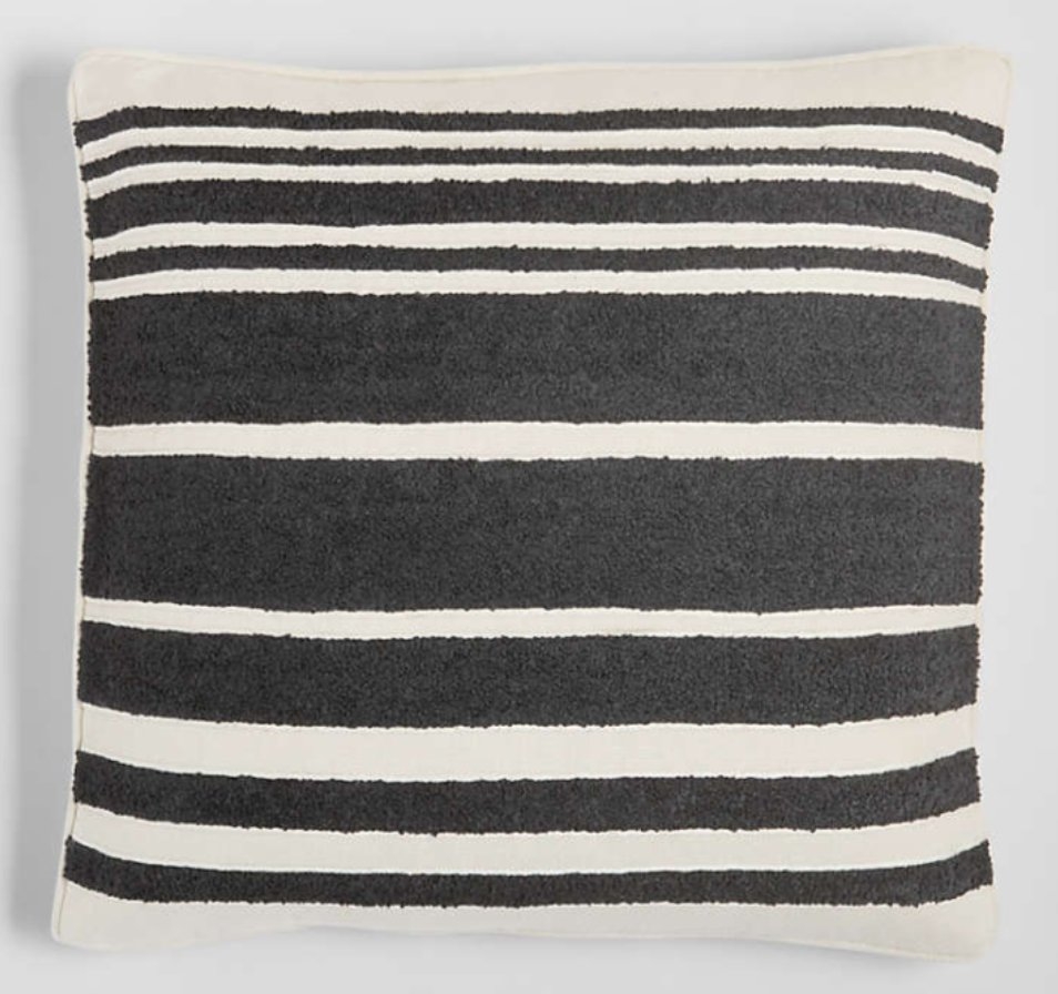 Mohave 20"x20" Wide Black Stripe Indoor/Outdoor Pillow - Image 0