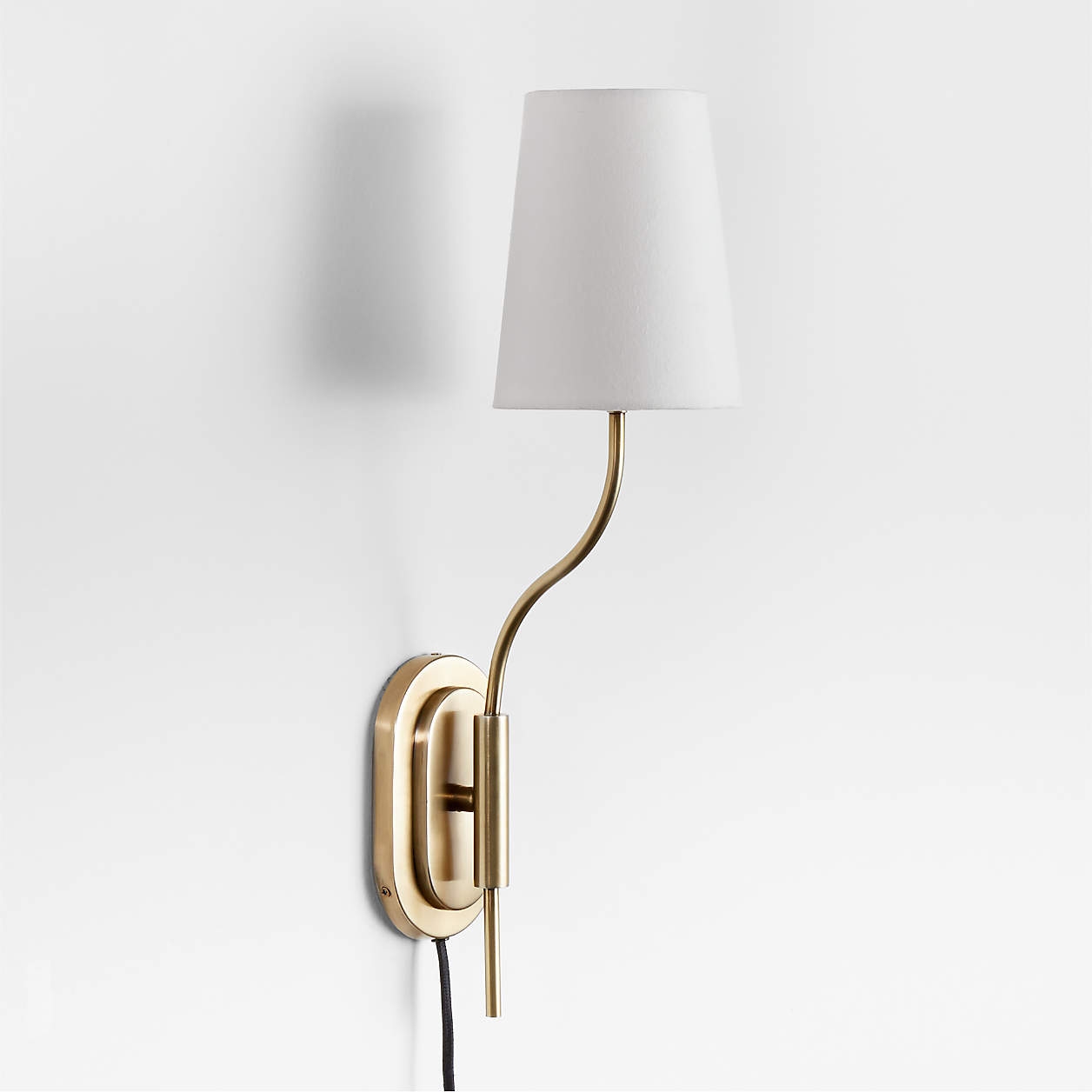 Seguin Burnished Brass Single-Light Plug In Wall Sconce - Image 2