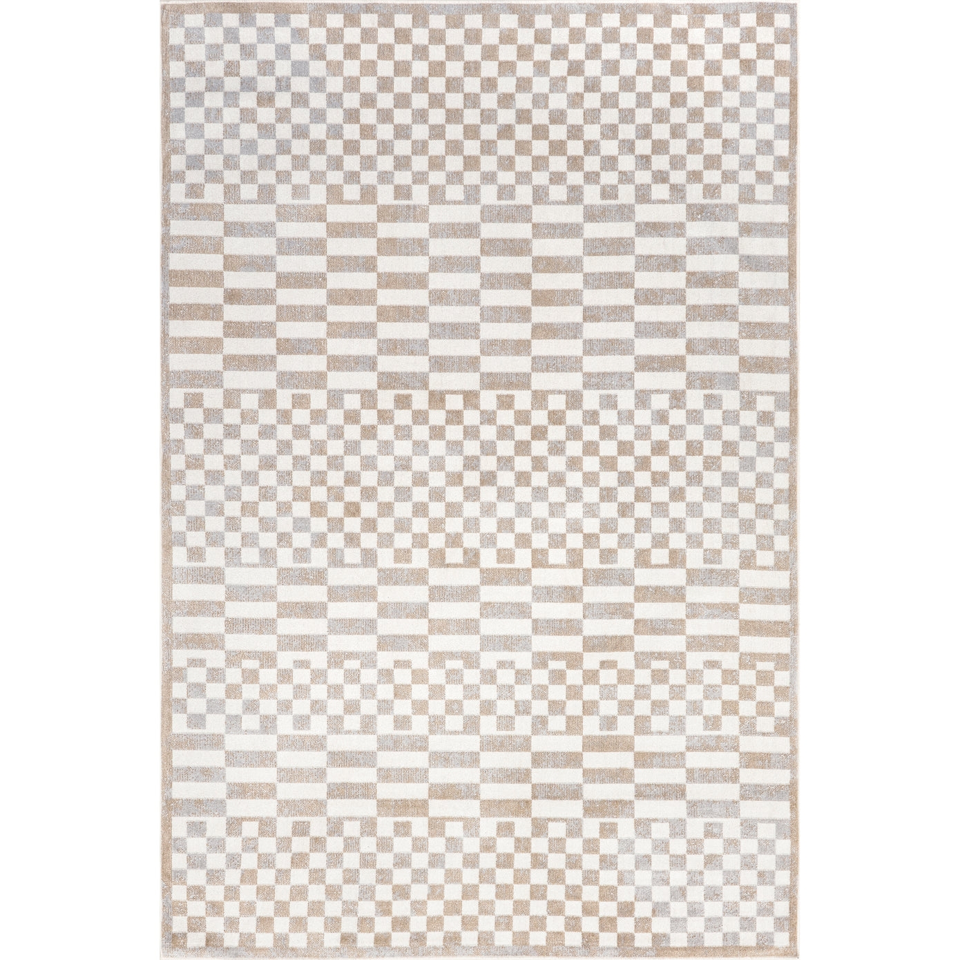 Nikita Faded Geometric Machine Washable Area Rug - Image 0