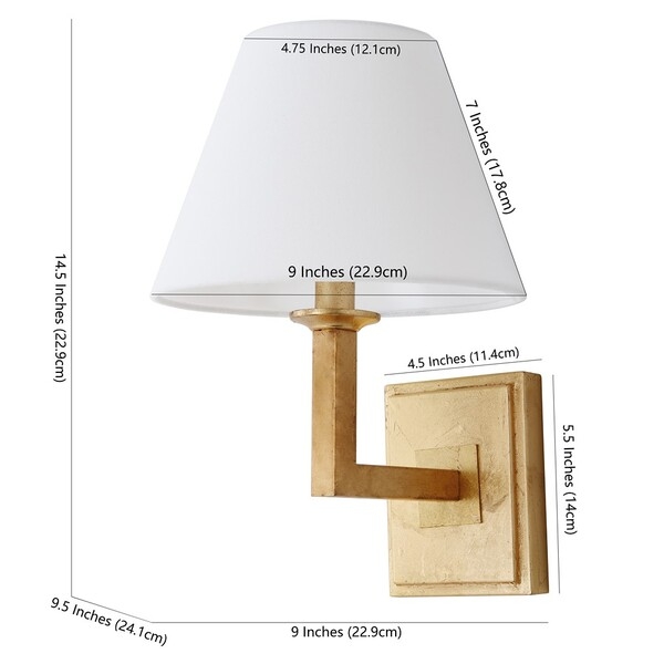 Pauline 14.5-Inch H Wall Sconce - Gold - Safavieh - Image 2