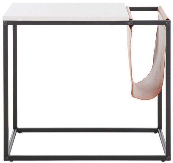 Eugenia Side Table - White / Black - Safavieh - Image 0