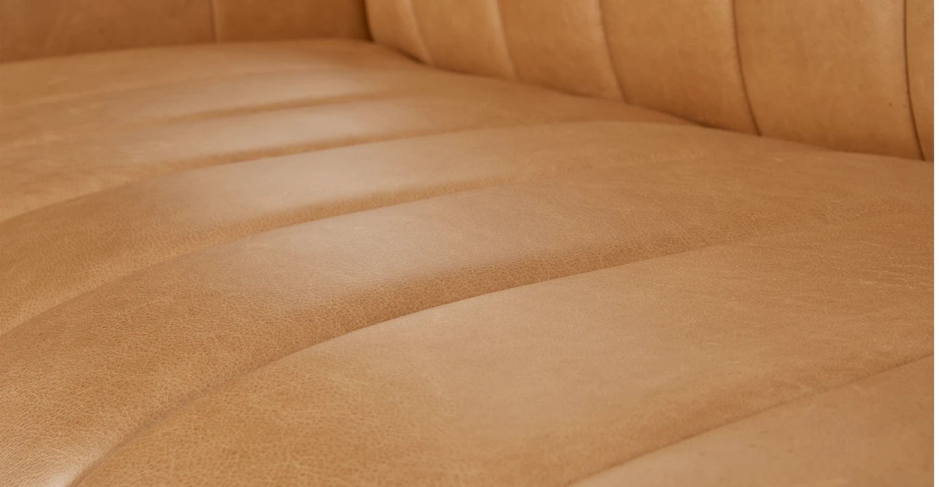 Texada 90.5" Tufted Leather Sofa - Taos Tan - Image 8
