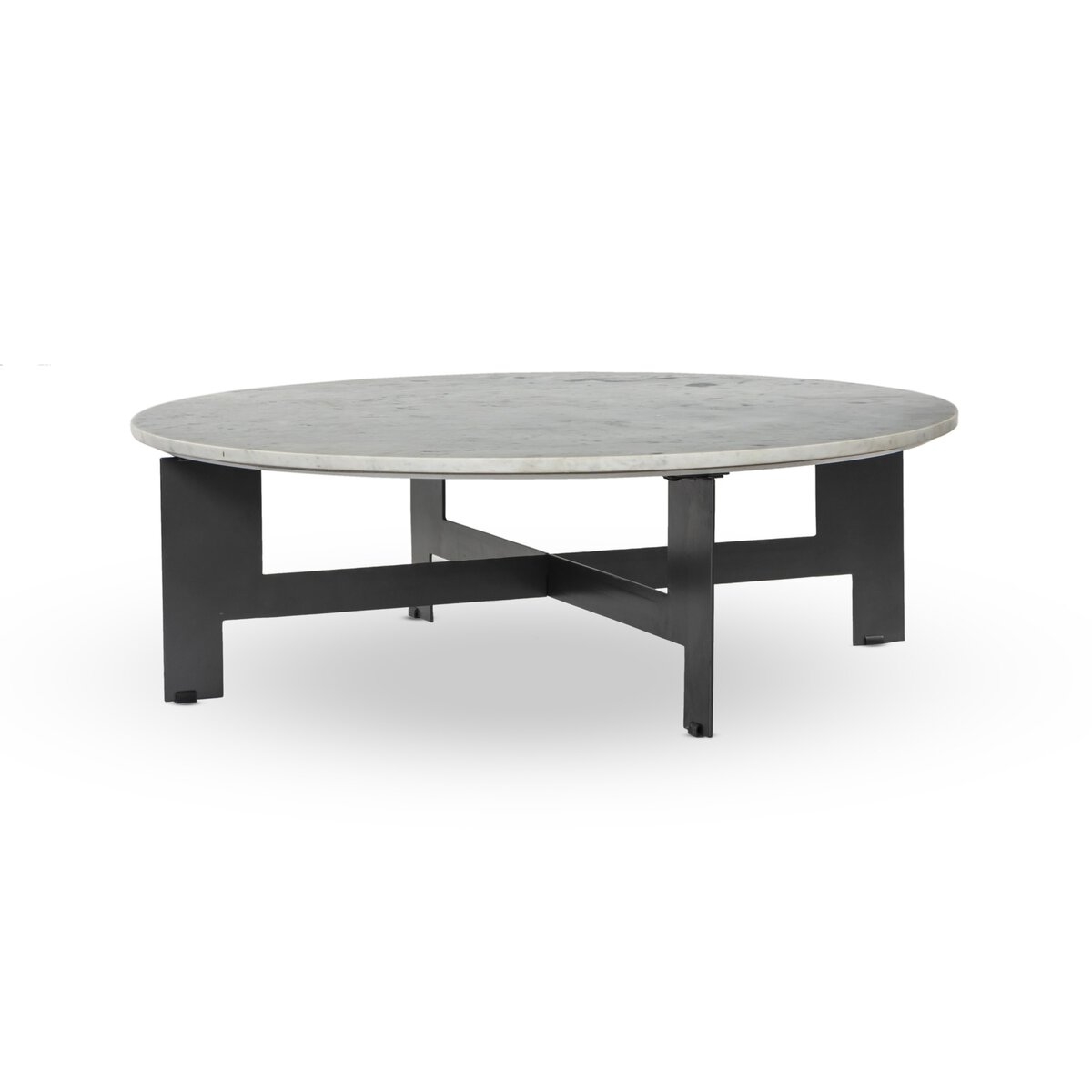 Round Coffee Table - Polished White Marble - Image 0