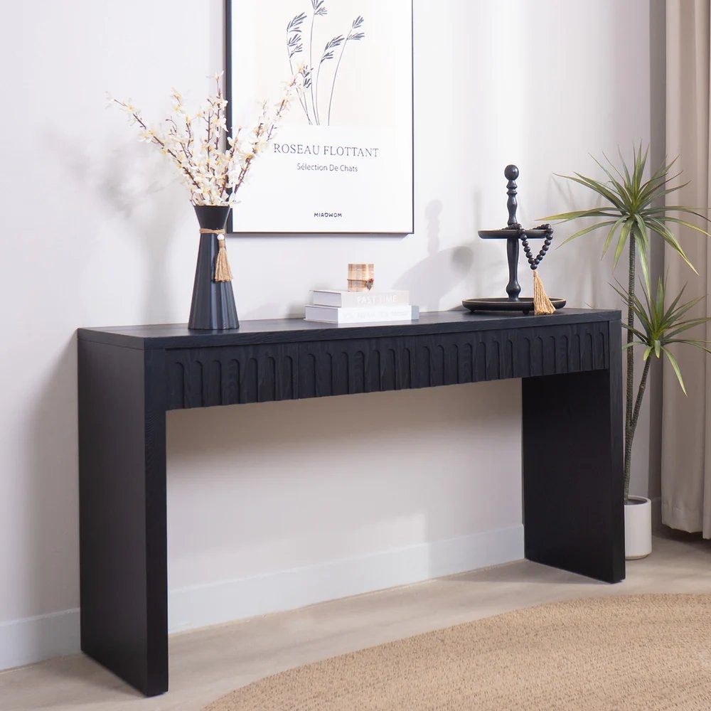 Contour & Co. | 59in Modern Console Entry Table with Storage - Image 1