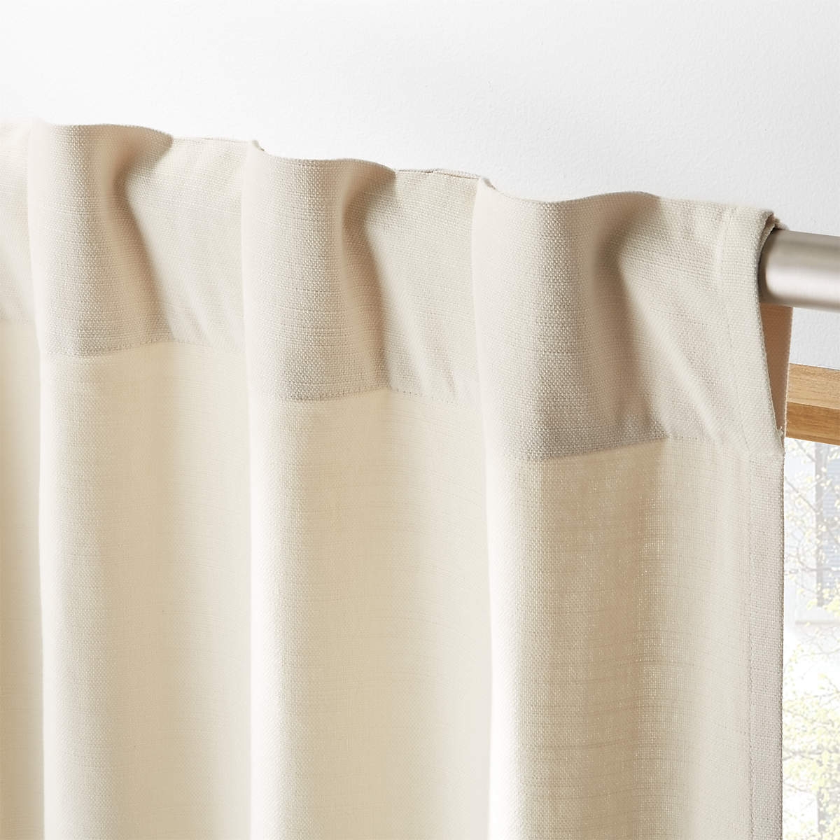 Natural Tan Cotton Basketweave Window Curtain Panel 48"x96" - Image 2