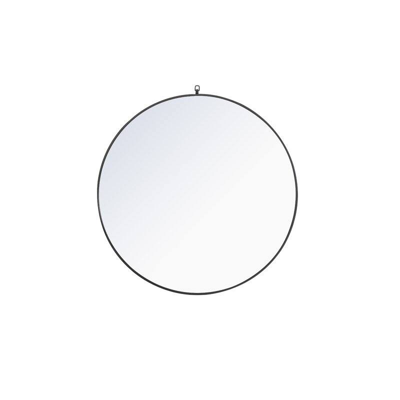 Cassie Round Metal Wall Mirror / Black / 28" x 28" - Image 2