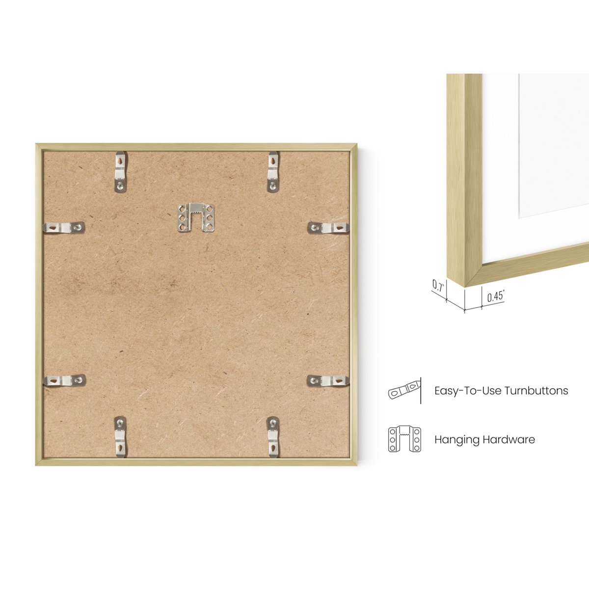 Solid Wood Picture Frame - Set of 9 with Mat (Set of 9) - Image 2