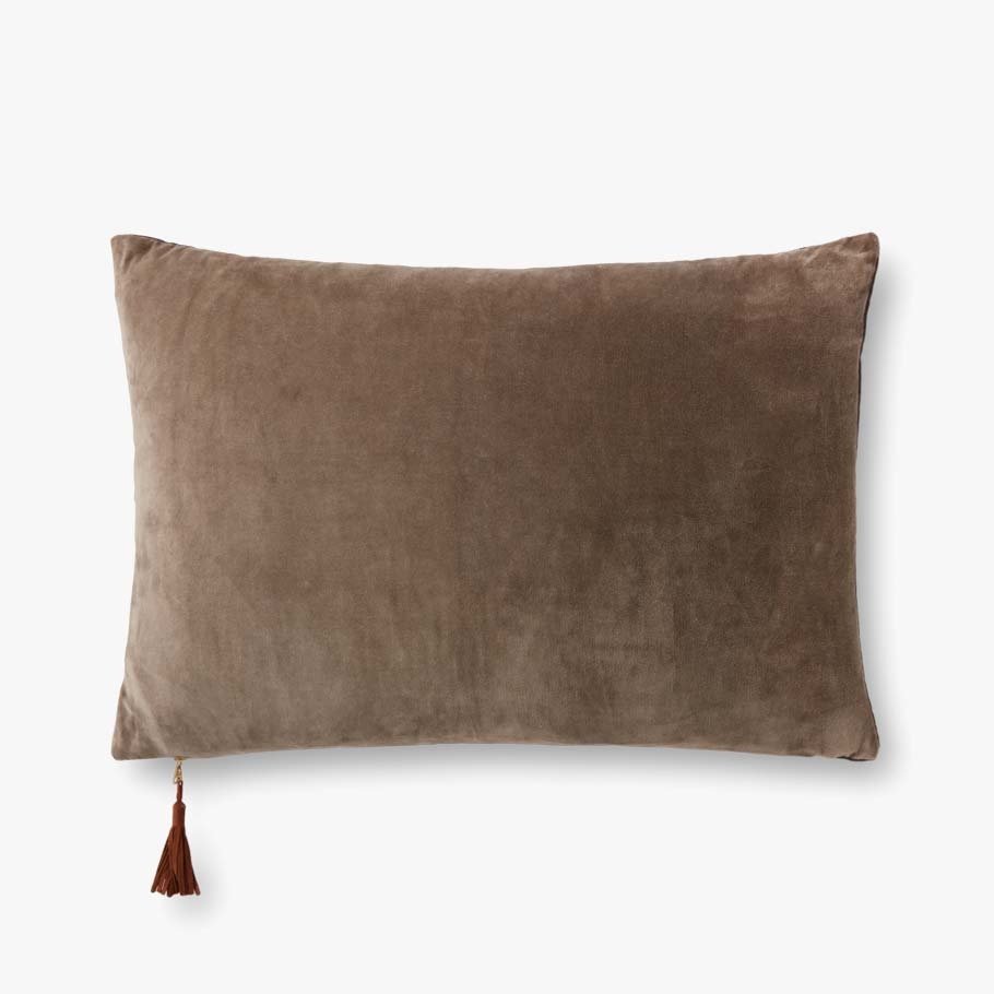PILLOWS PMH1153 MOCHA / PLUM 16" x 26" Cover w/Down - Image 1