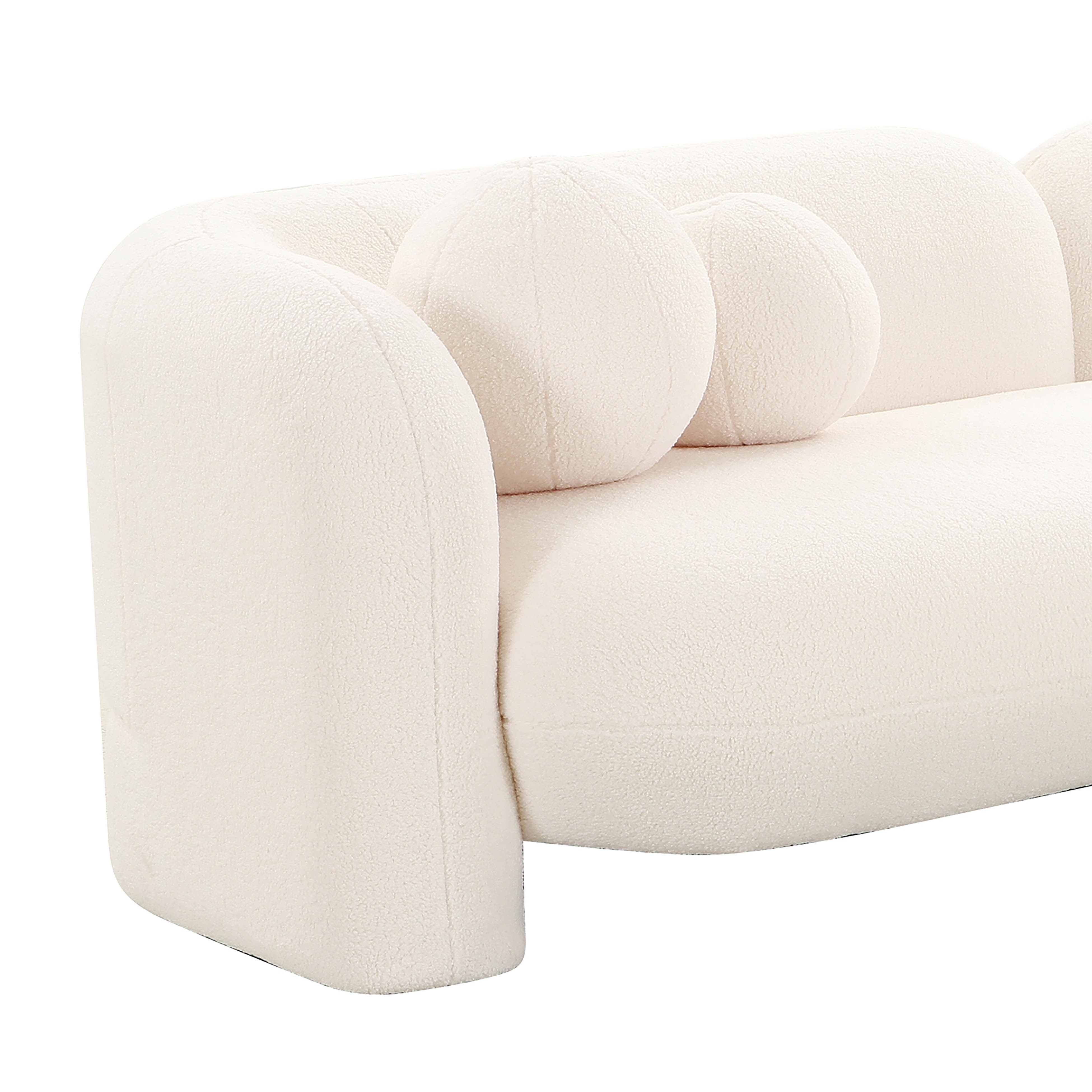 Amelie Cream Faux Fur Sofa - Image 3