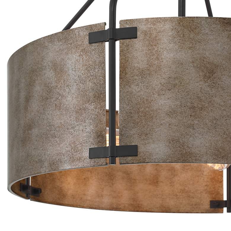 Possini Euro Julian 22" Wide Rustic Silver Metal Drum Pendant Light - Image 2