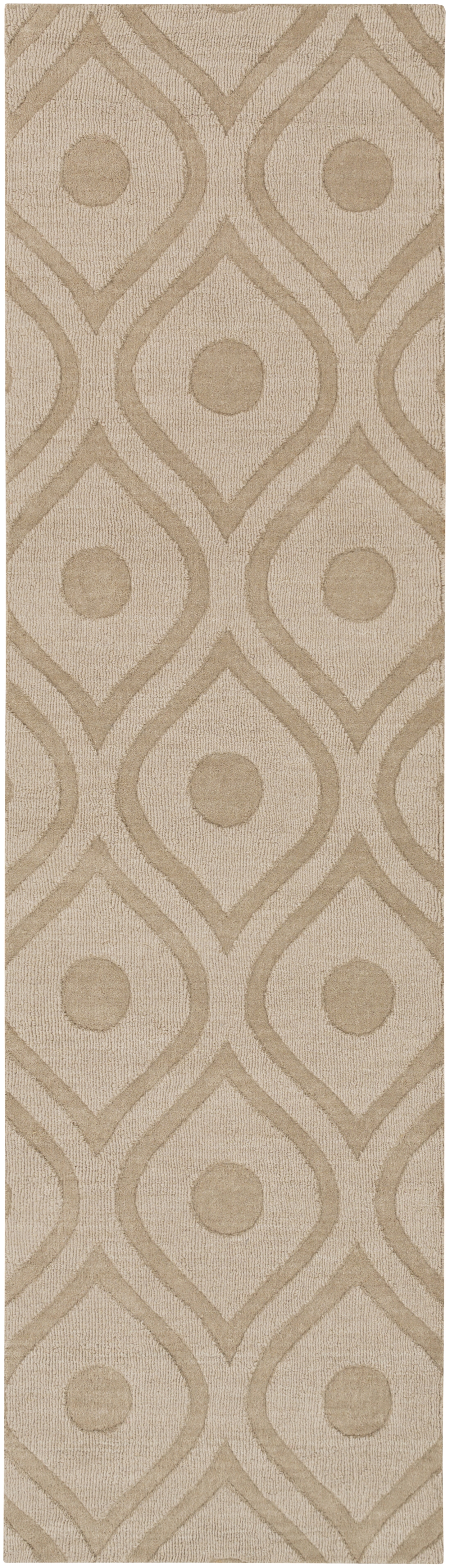 Central Park Beige Indoor 2'3" x 14' Handmade Rug - Image 0
