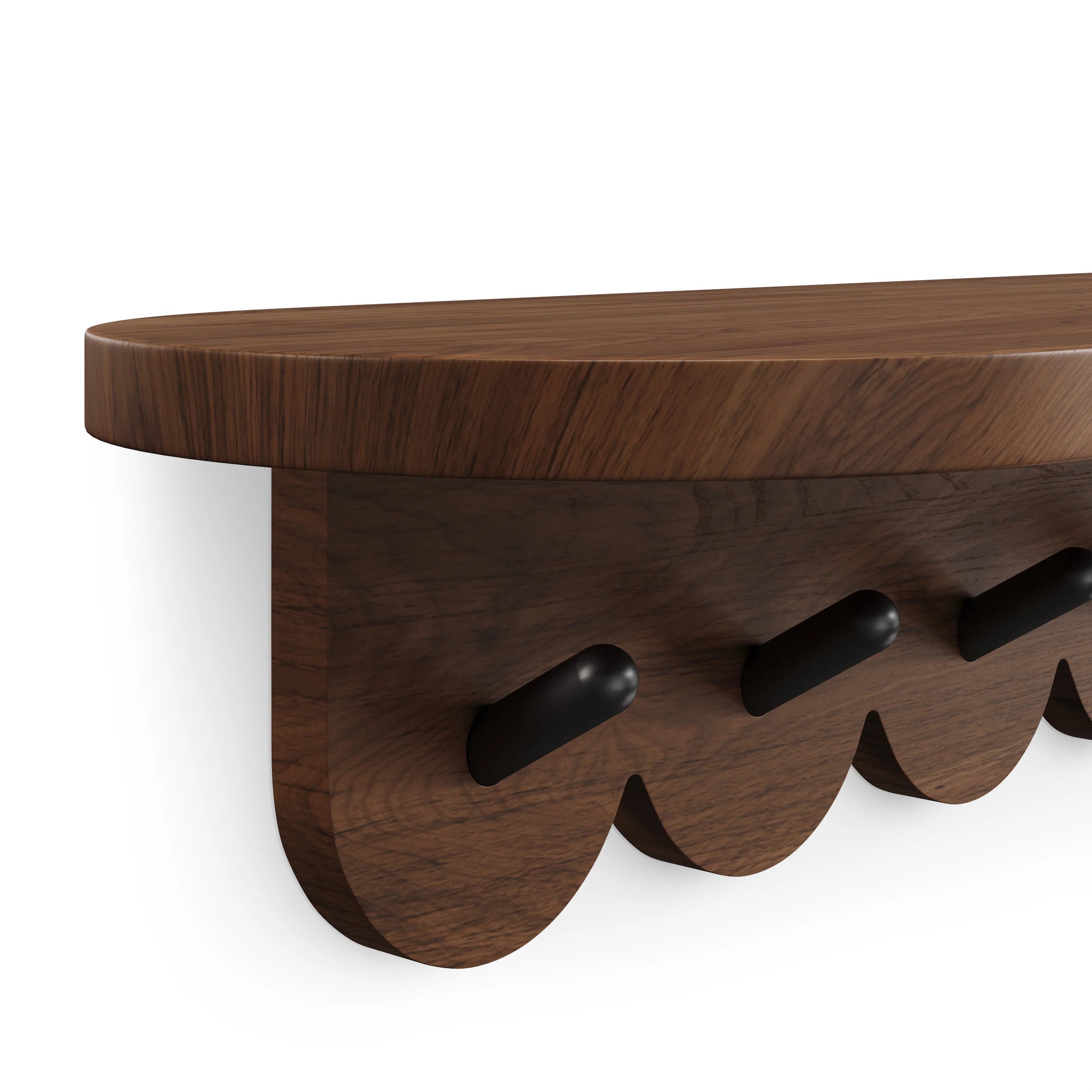 Shelly 38" Shelf and Coat Rack - Black and Walnut - Image 1