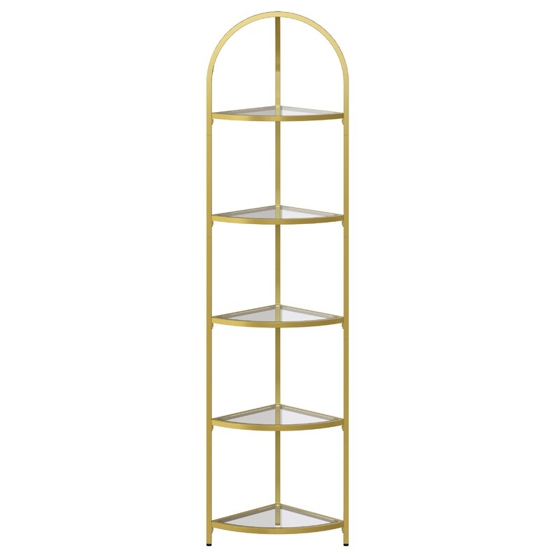 Dawni 64.25'' H x 11.61'' W Steel Corner Bookcase - Image 3