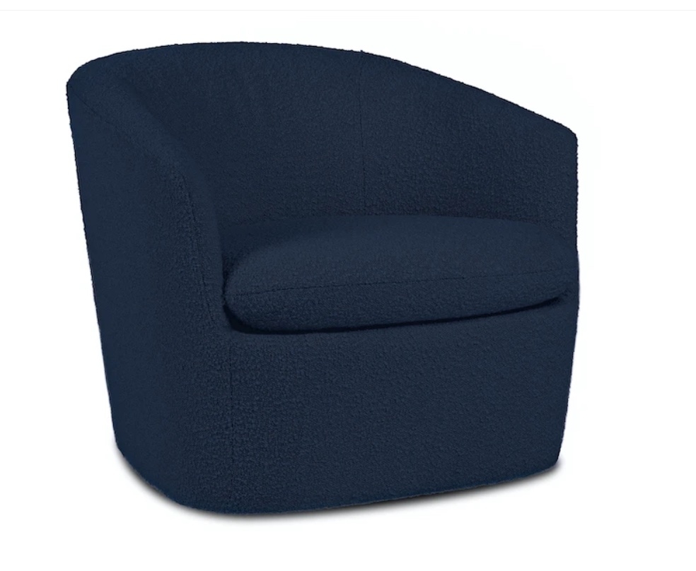 Turoy Catalina Blue Bouclé Swivel Chair - Image 0