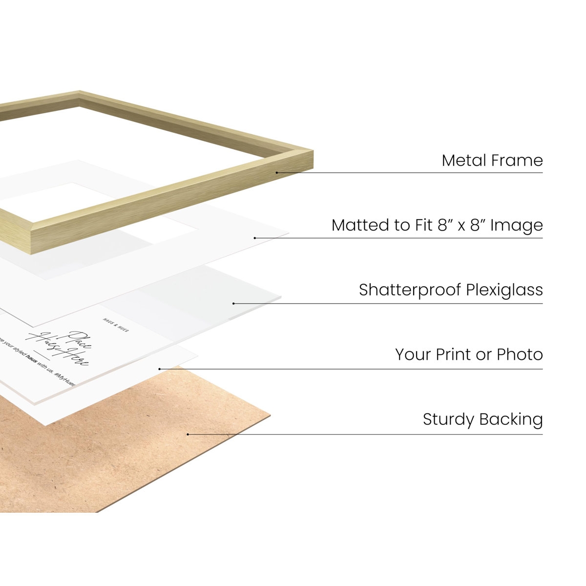 Solid Wood Picture Frame - Set of 9 with Mat (Set of 9) - Image 4