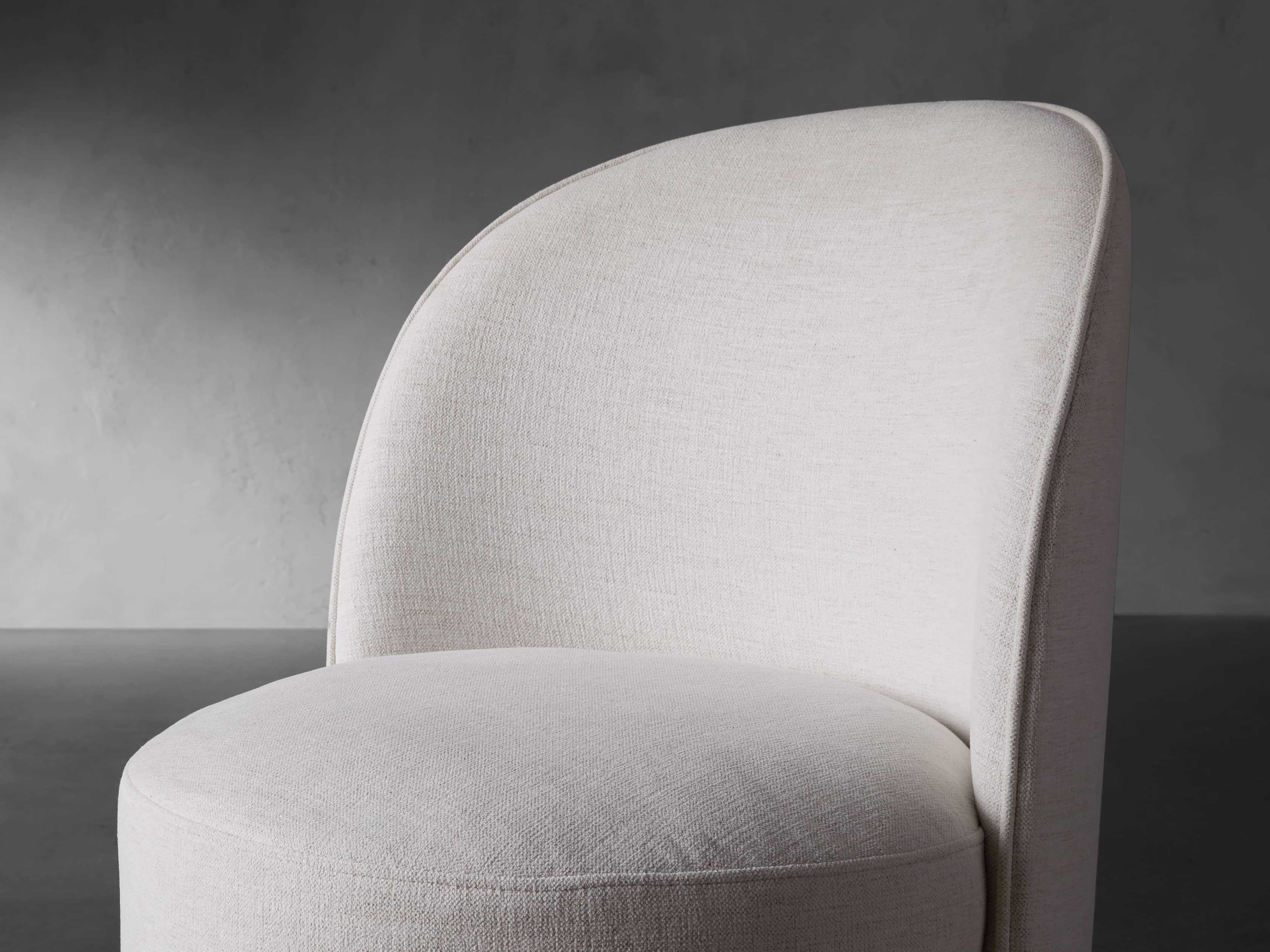 Kira Swivel Dining Chair in Nomad Snow Upholstered White - Image 4