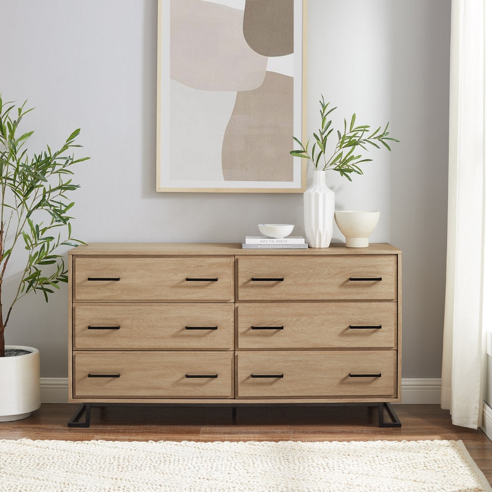 Danae Modern Wood and Metal L-Leg Dresser - Image 0