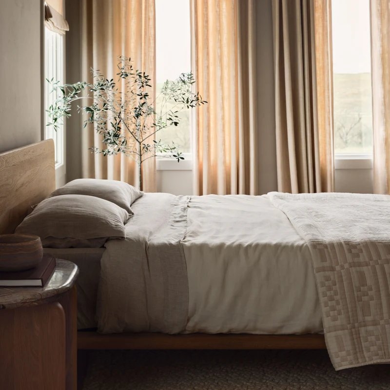 The Citizenry Stonewashed Linen Duvet Cover | Full/Queen | Duvet Only | Ivory - Image 11