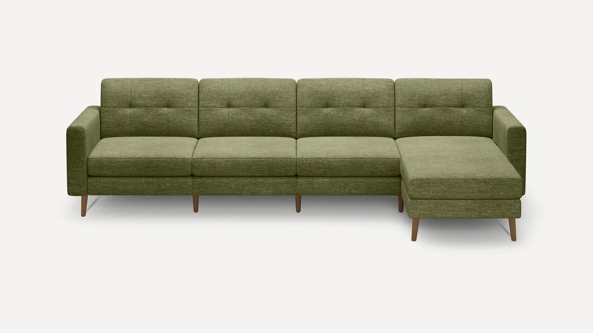 Nomad King Sectional - Moss Green - Performance Basketweave / Chrome - Metal / Arch - Image 0
