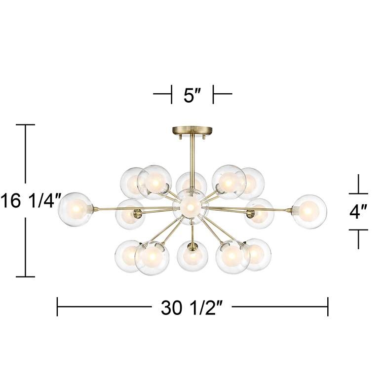 Possini Euro Design Glass and Brass 15-Light Ceiling Light - Image 1