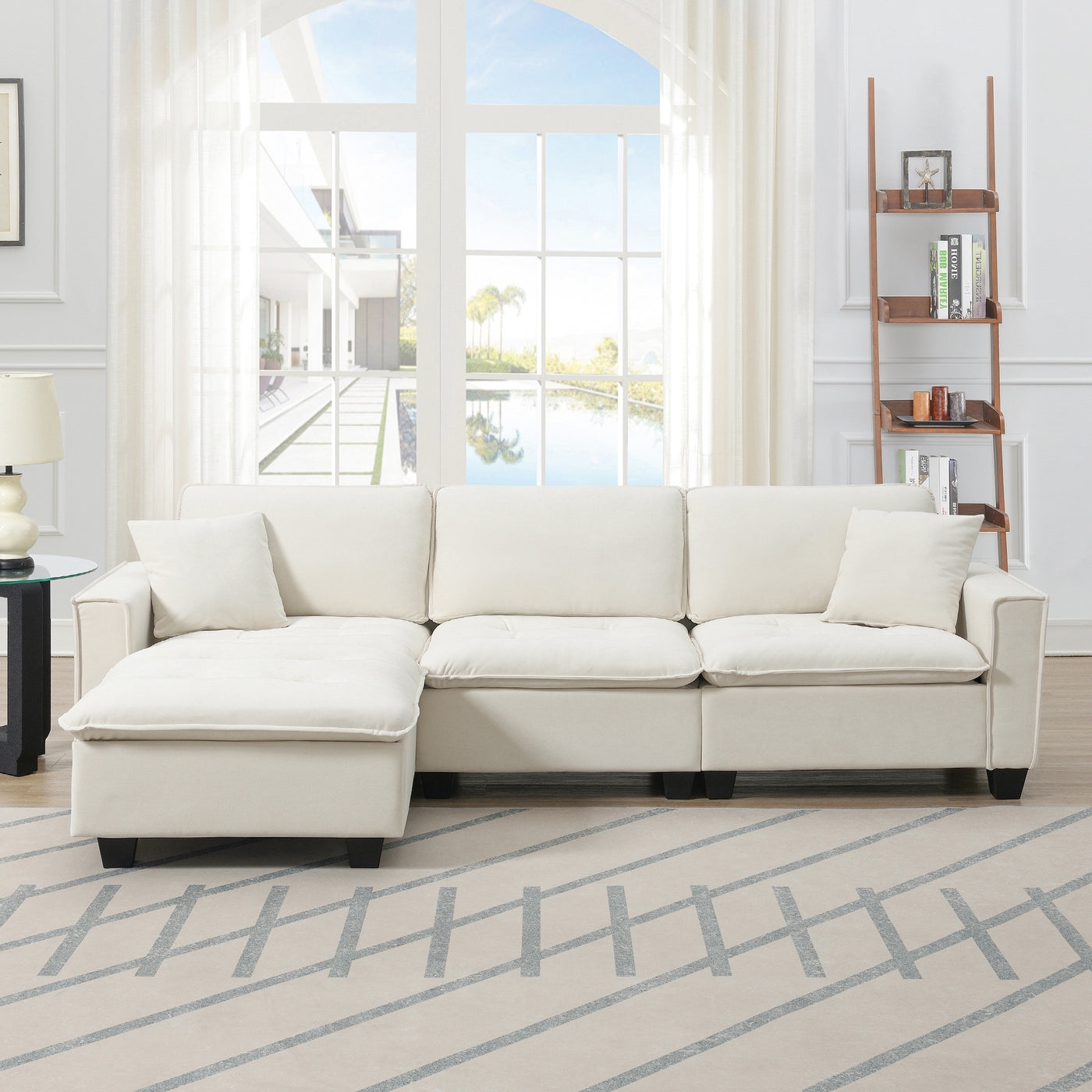 Contour & Co. | Modern Cloud Sectional L Shape Couch w Ottoman - Image 0