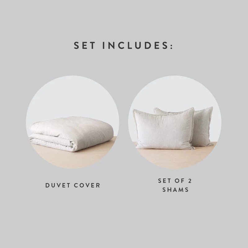 The Citizenry Stonewashed Linen Duvet Cover | Full/Queen | Duvet Only | Sand - Image 5