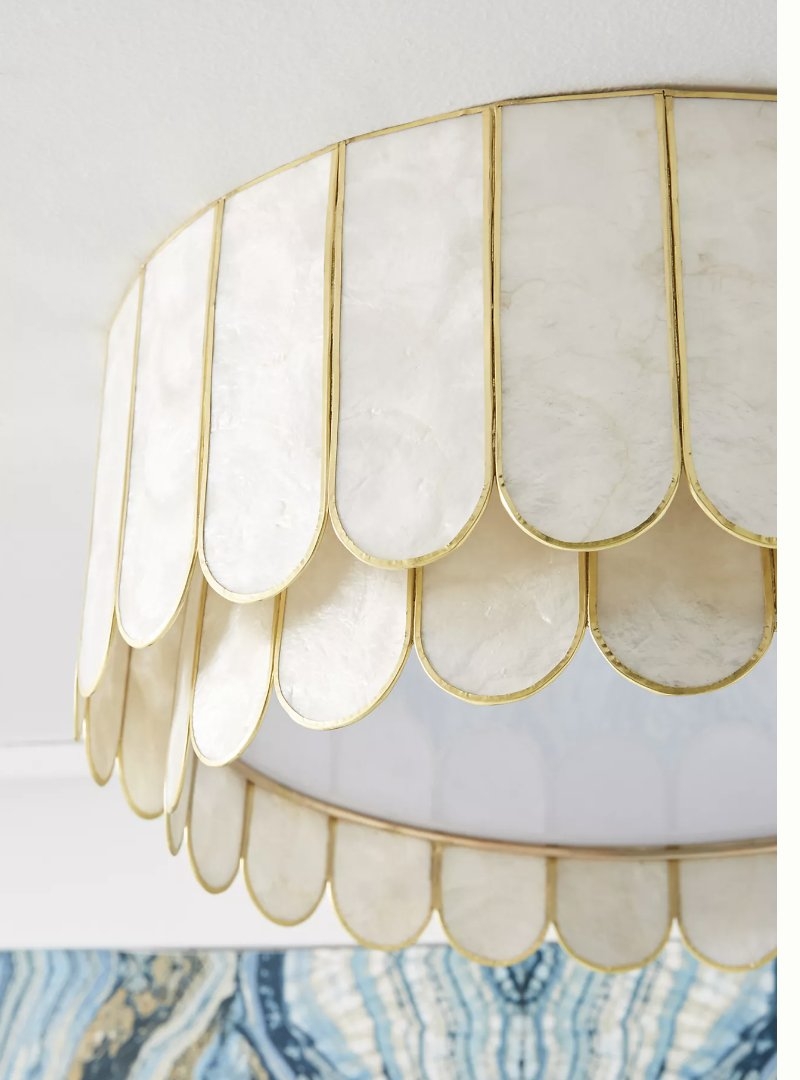 Madelyn Capiz Faceted Flush Mount - Image 0