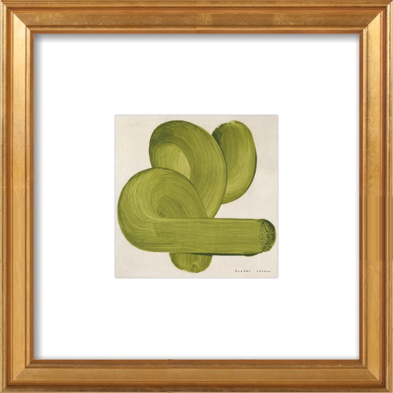 Cactus BY EVGENY VETROV, 8"x8", Ornate Gold Leave Wood Frame, Matted - Image 0