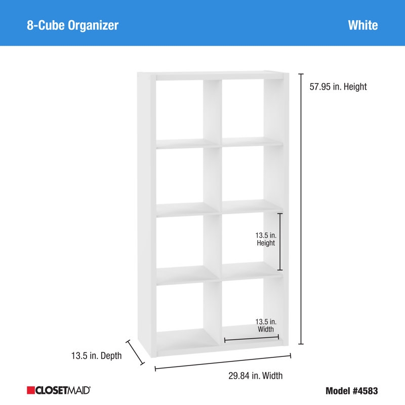 ClosetMaid 29.87'' H x 57.95'' W Cube Bookcase, White - Image 2