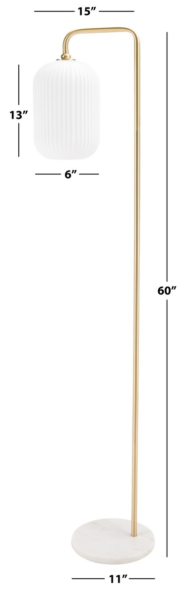 Santina 60" Floor Lamp - Gold/White Marble - Image 3