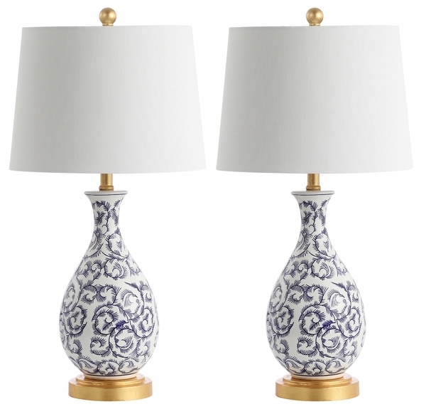 Avi Table Lamp - Blue/White - Safavieh - Image 2