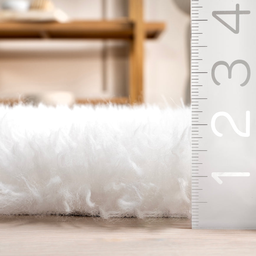 Salome Plush Faux Sheepskin Machine Washable Area Rug - Image 2