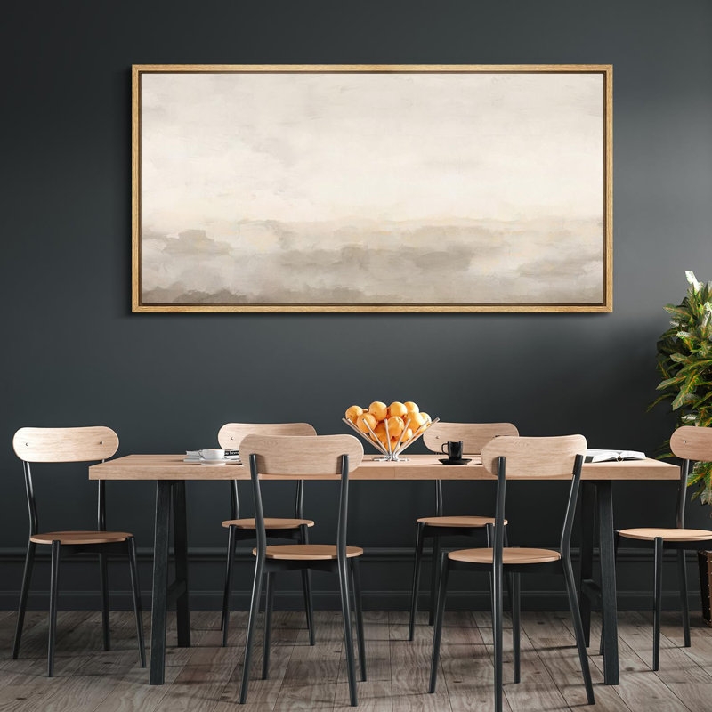 Minimal Landscape Muted Abstract Landscape Minimalist Neutral Décor Extra Large Framed Canvas Print Wall Art - Image 2