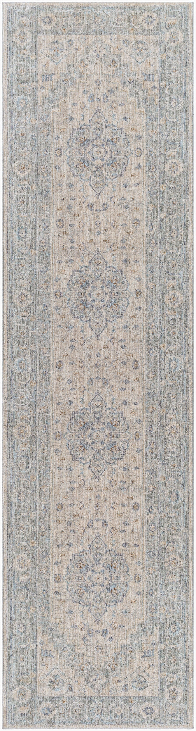 Avant Garde Beige Indoor 2'7" x 7'3" Machine Woven Rug - Image 0