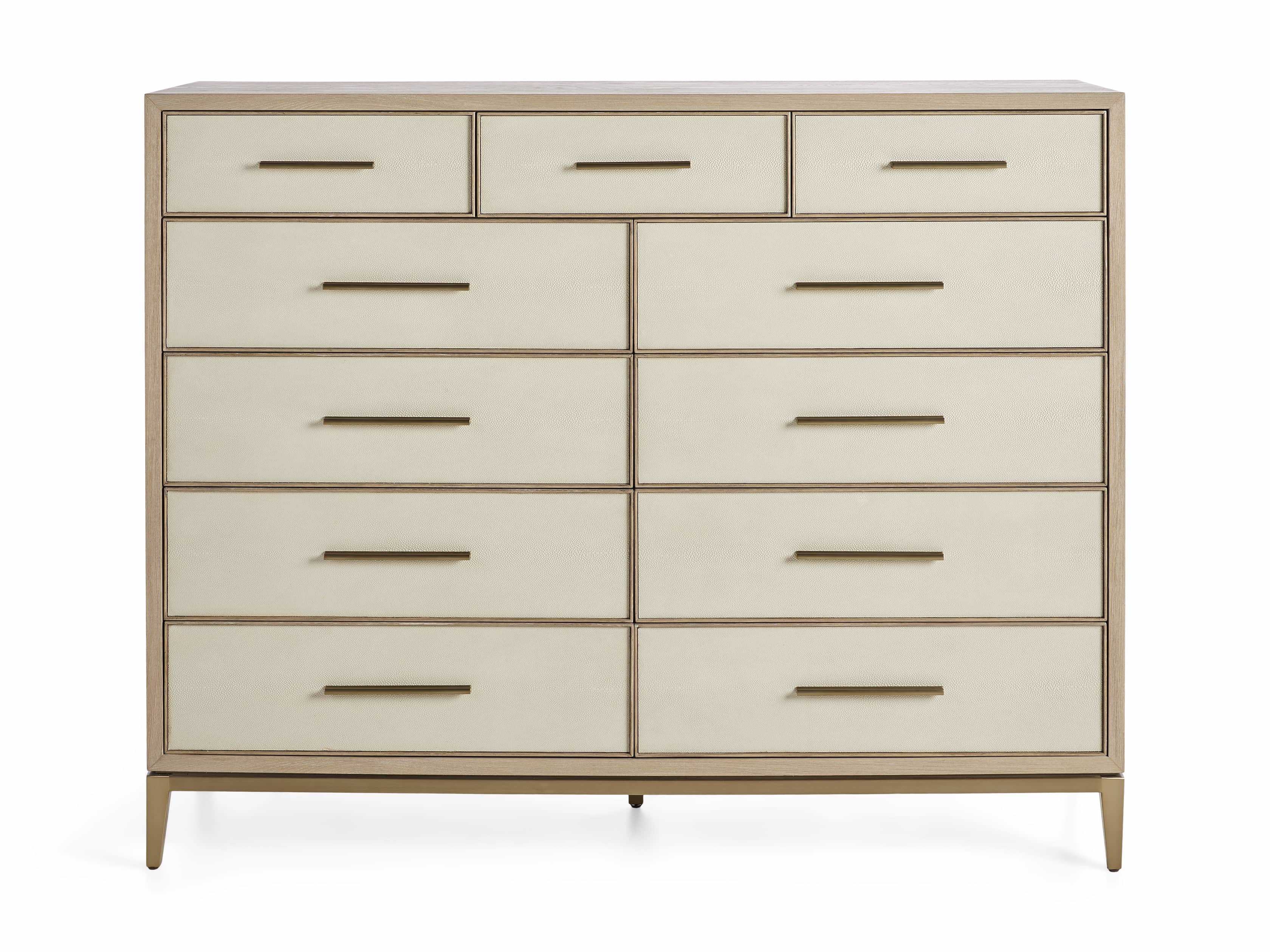 Malone Eleven-Drawer Dresser in Shagreen Natural  Bone - Image 0