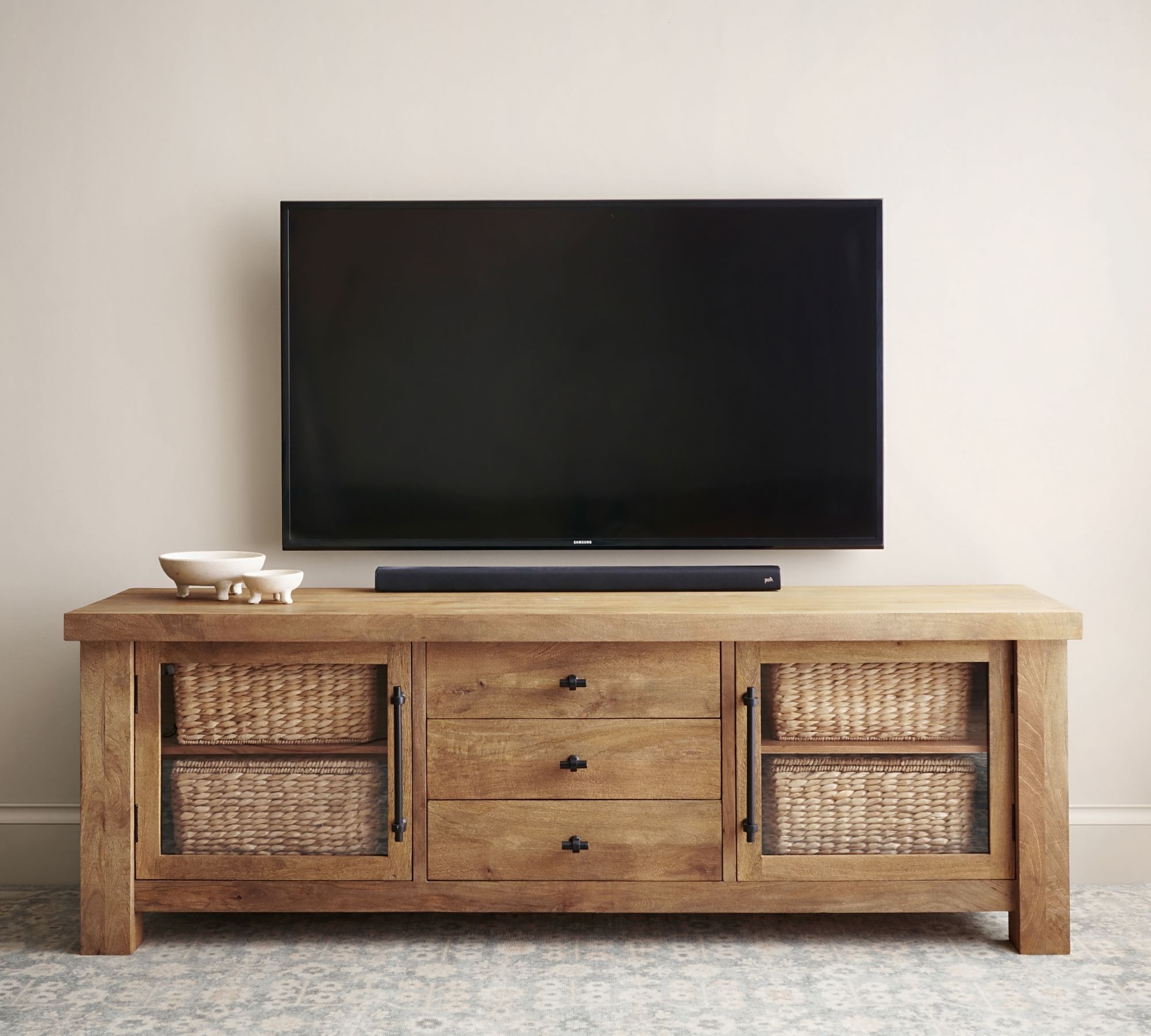 Oakleigh 80" Media Console, Heirloom Wheat - Image 0