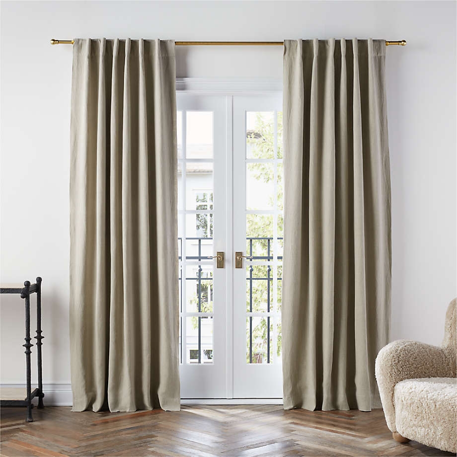 Warm Beige EUROPEAN FLAX ™-Certified Linen Blackout Window Curtain Panel 52"x108" - Image 0