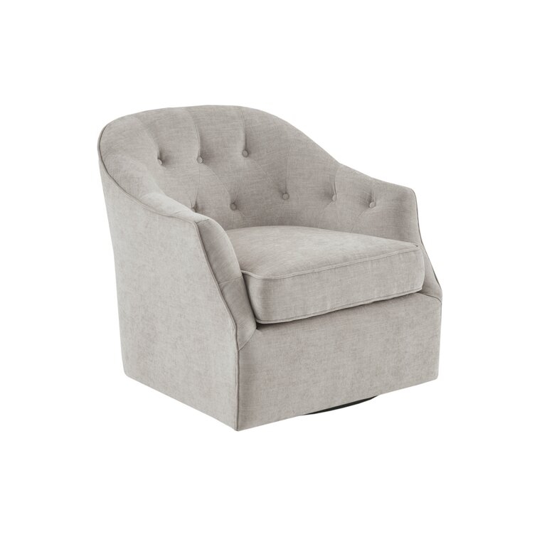 Loretta Button Tufted Velvet Swivel Armchair - Image 1