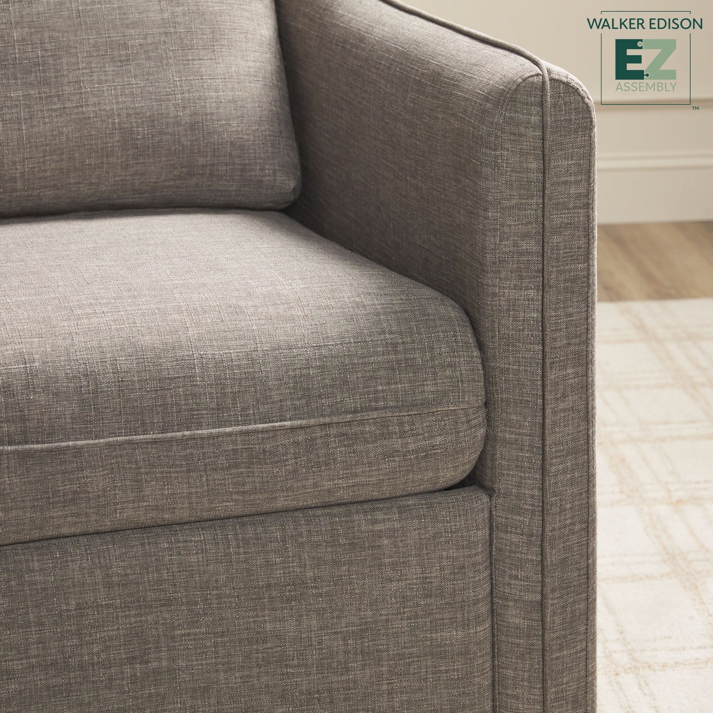 Nash Modern Farmhouse Easy Assembly Linen Swivel Accent Chair - Image 2