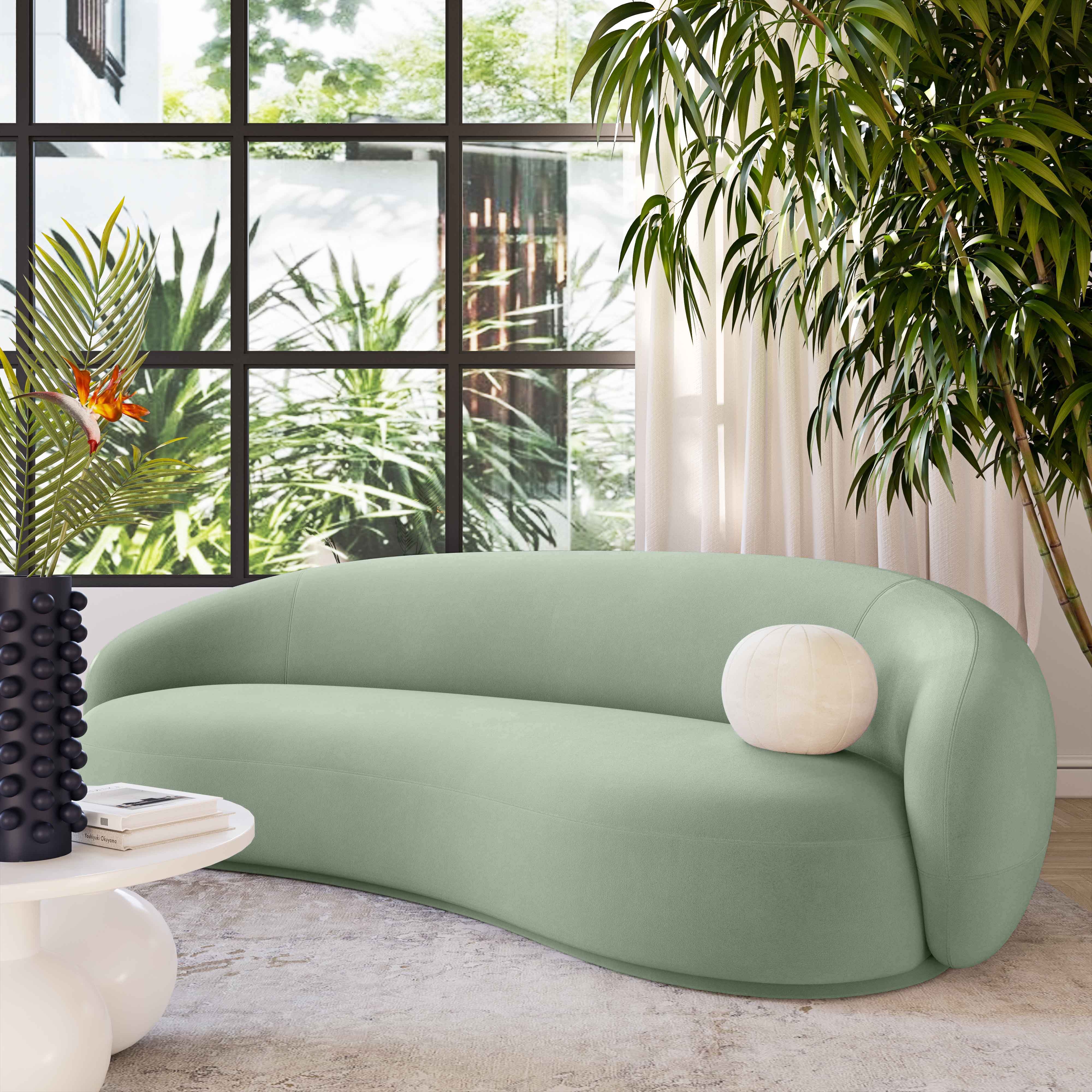 Kendall Moss Green Velvet Sofa - Image 1