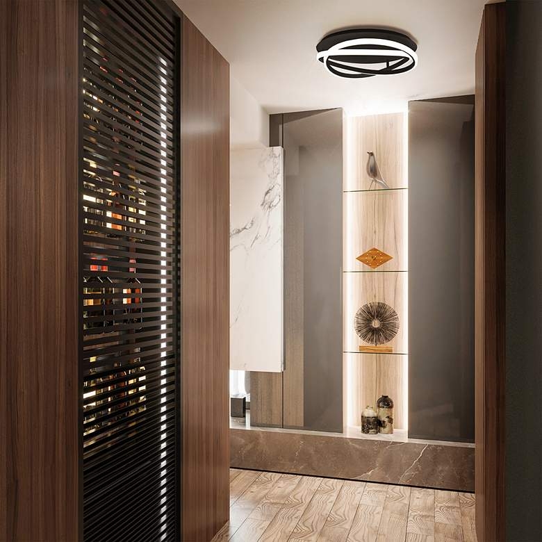 Modern Forms Veloce 18" Wide Black Spiral Ring LED Ceiling Light - Style # 360F3 - Image 2