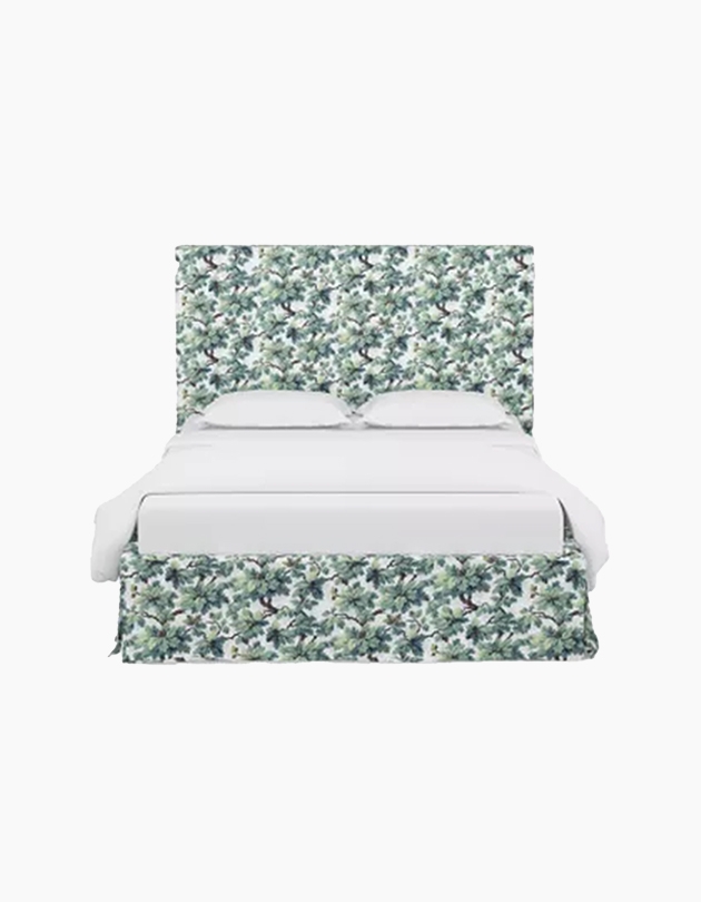 Slipcovered Bed, Sage Woodland, Queen - Image 0
