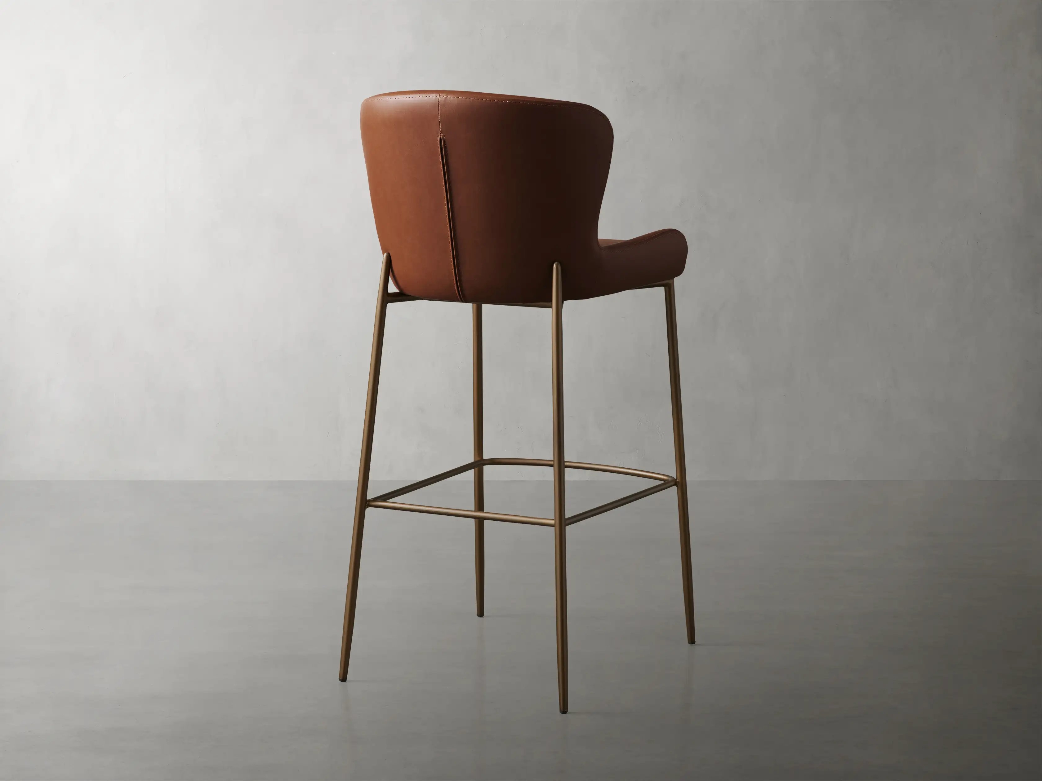 Kirsten Stool Faux Leather in Brown  Tanner/Barstool - Image 2