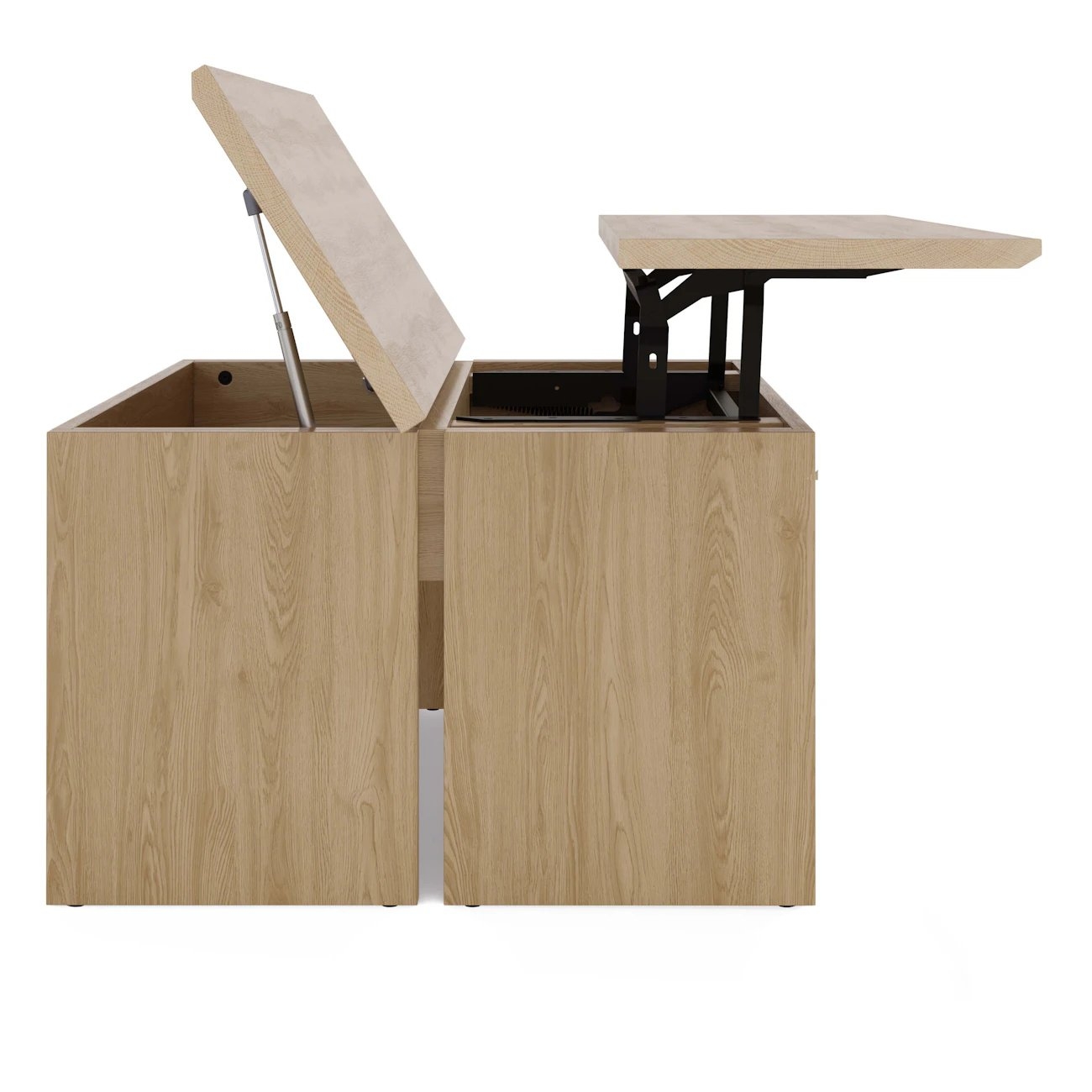 Karl 46" Lift-Top Storage Coffee Table - White Oak - Image 2