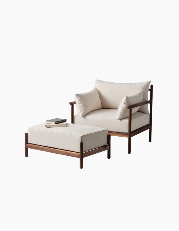 The Citizenry Santo Armchair | Chair + Ottoman | Brown - Image 0