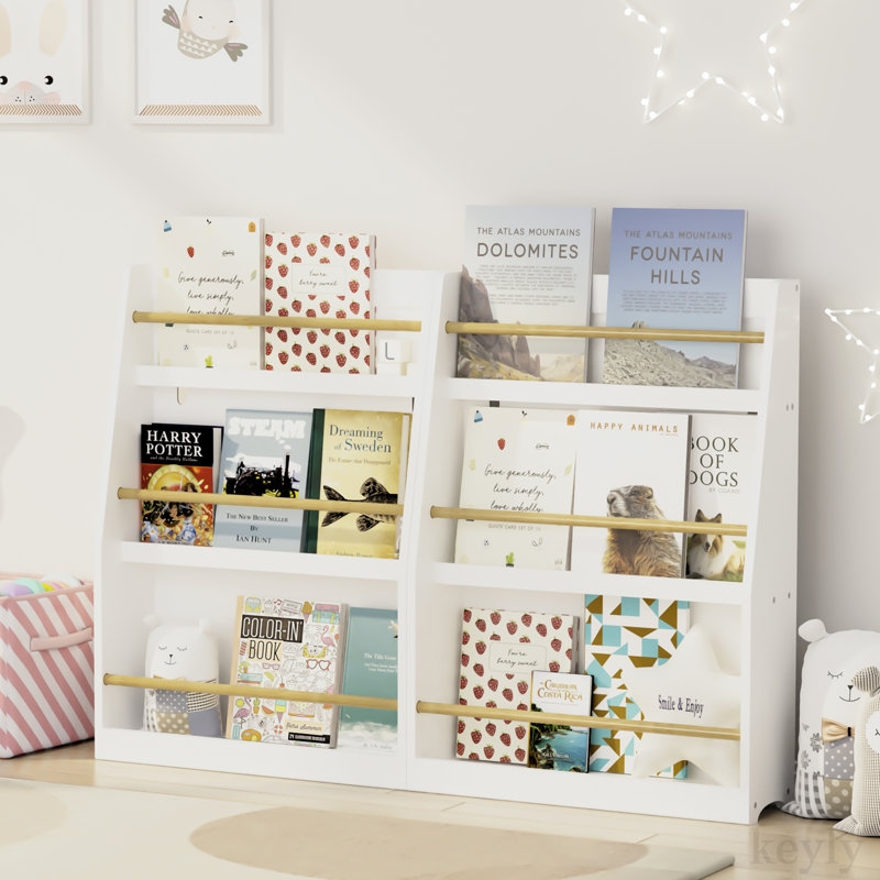 Tier Kids Book Shelf, Book Rack For Bedrooms, Playrooms, And Classrooms, Helps Keep Spaces Organized, White - Image 2