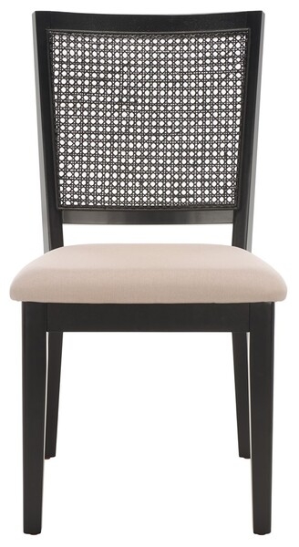 Margo Dining Chair - Black / Beige / Black Rattan - Safavieh - Image 1